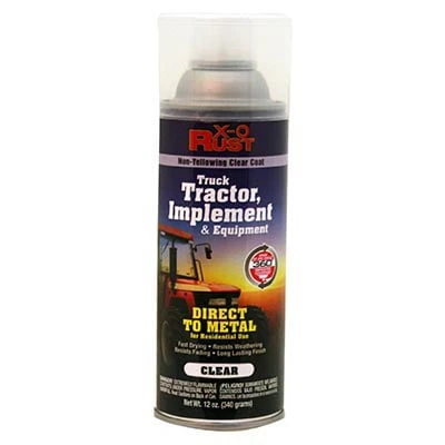 Rust-Preventative Clear Gloss Spray Enamel for Metal, Truck, Tractor, Equipment, 12 Ounce