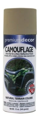 Premium Decor Spray Paint, Camouflage Flat Light Khaki, 12 oz.