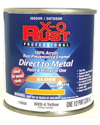 Gloss Yellow Enamel Paint, Interior/exterior, 1/2 Pint - Water-based