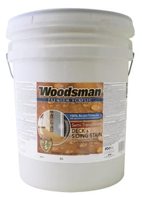 Woodsman Acrylic Semi-Transparent Light Base Deck Siding and Fence Stain 5 Gallon