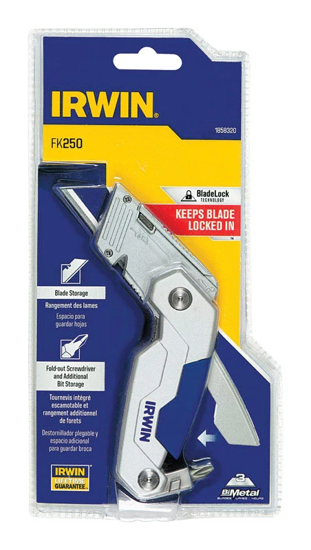 Utility Knife & Screwdriver, Folding, Metal