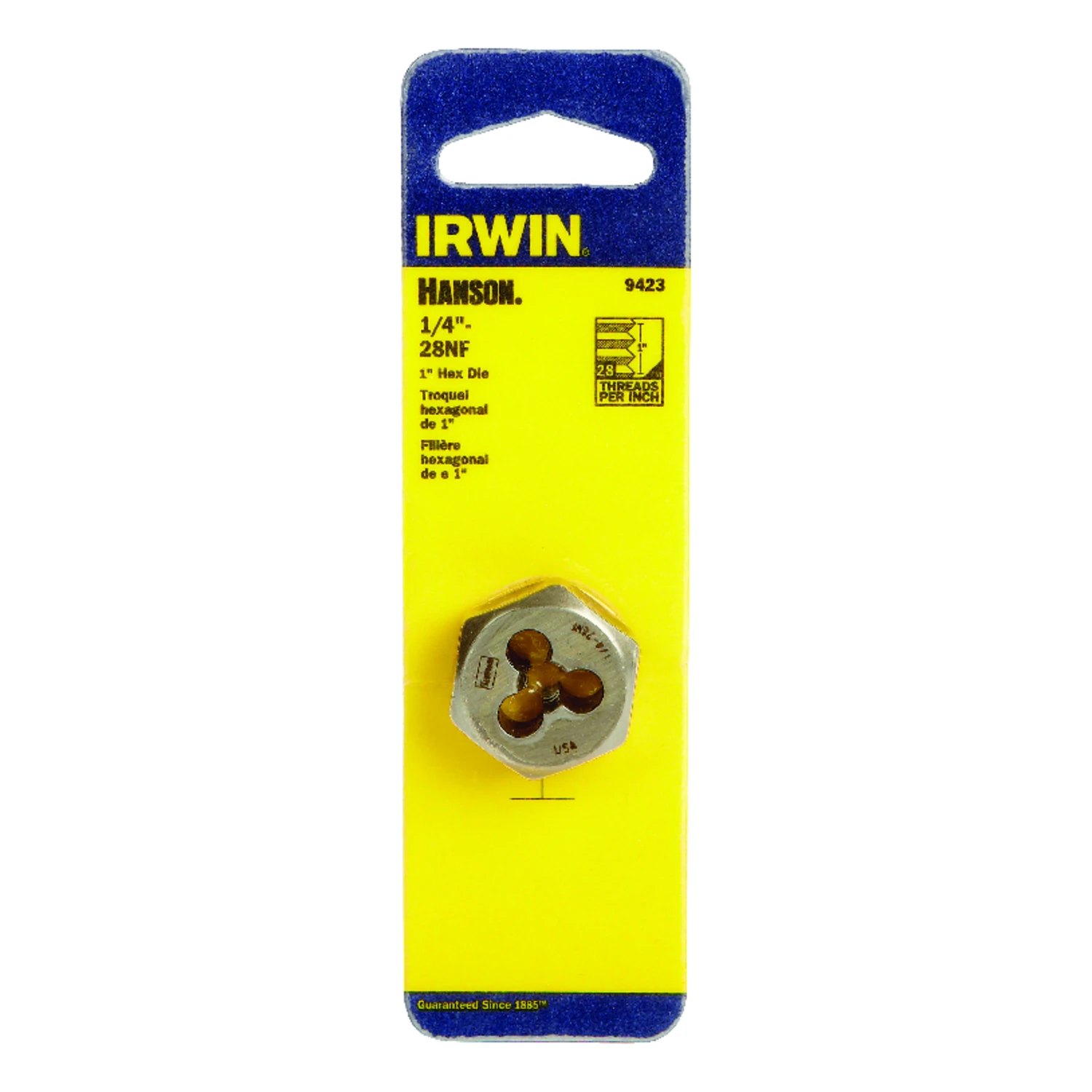 National Fine Thread Hexagon Die 1/4 Inch by 28 Threads Per Inch