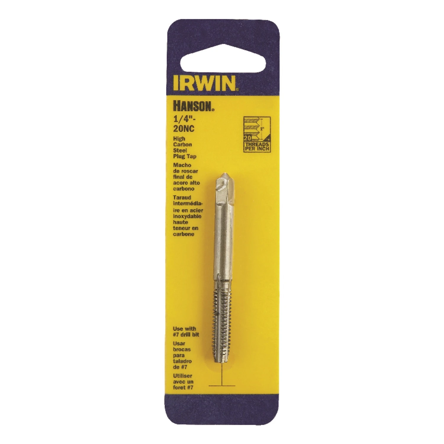 Hanson High Carbon Steel Sae Fraction Tap 1/4 In. X 20 Nc - 1 Pc