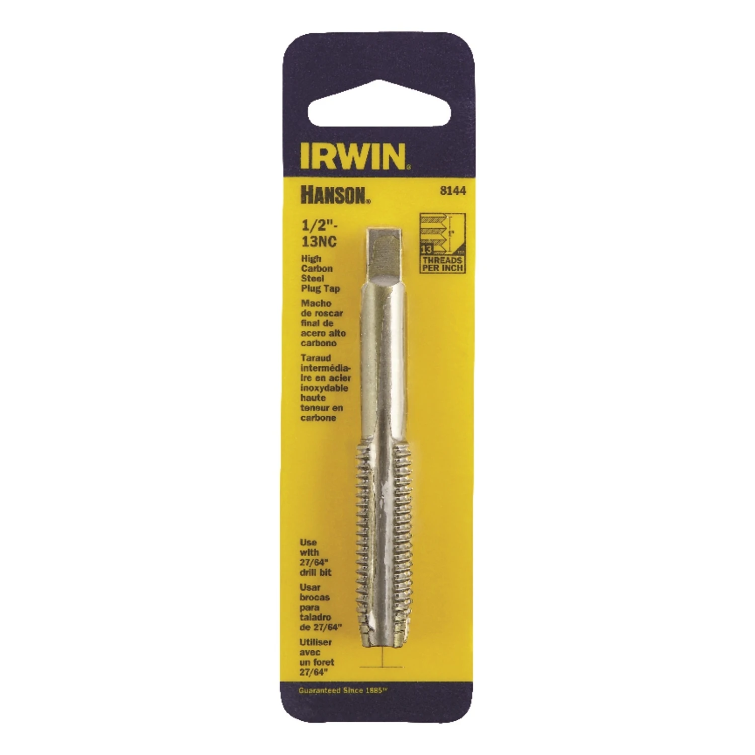 Fractional Tap 0.5 Inch by 13 Threads Per Inch