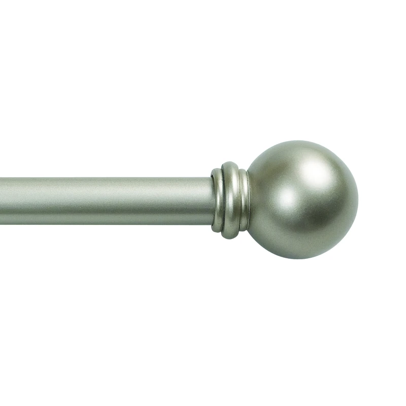 Chelsea 28 In. To 48 In. 5/8 In. Single Silver Curtain Rod