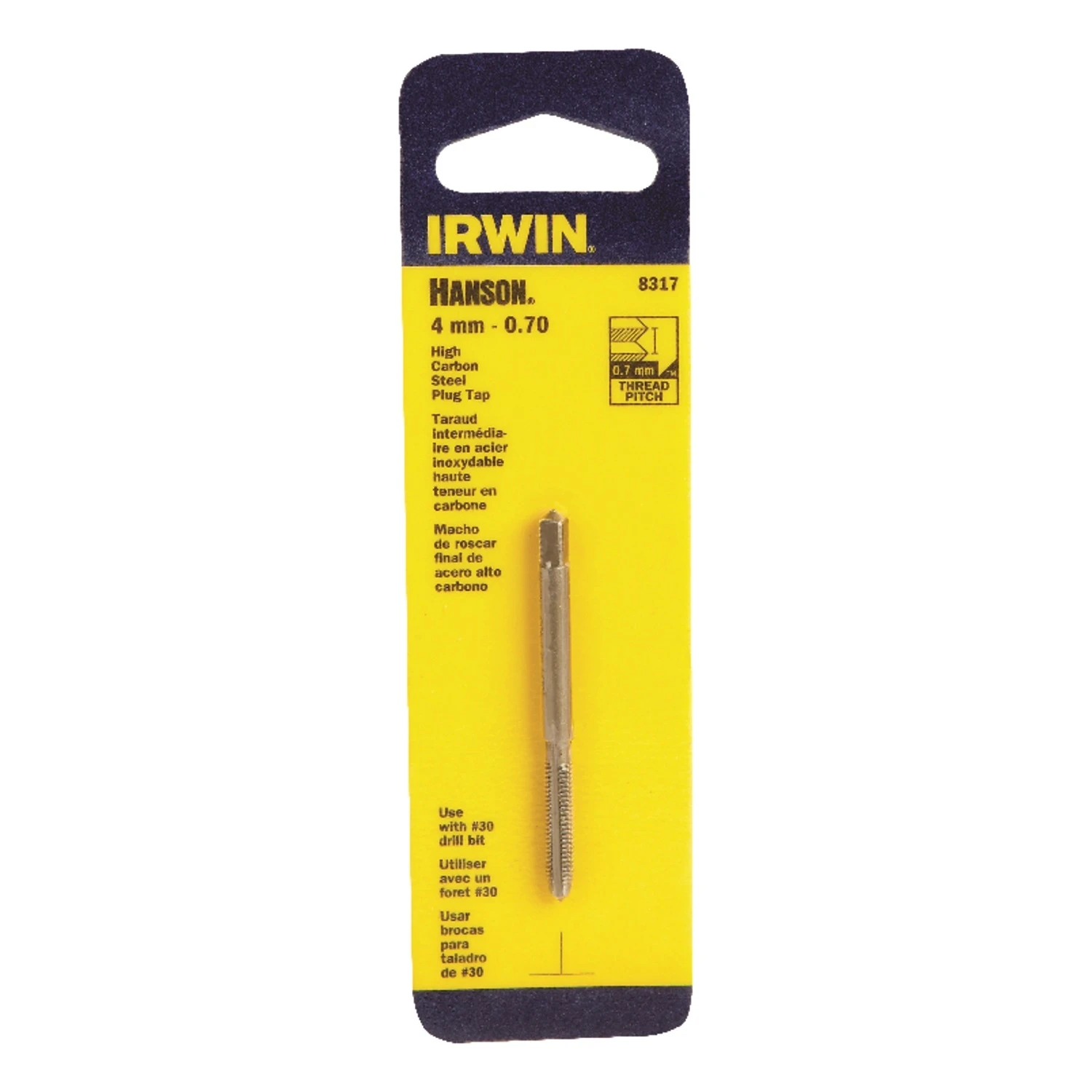 Hanson High Carbon Steel Metric Plug Tap 4mm X 0.70 Mm - 1 Piece