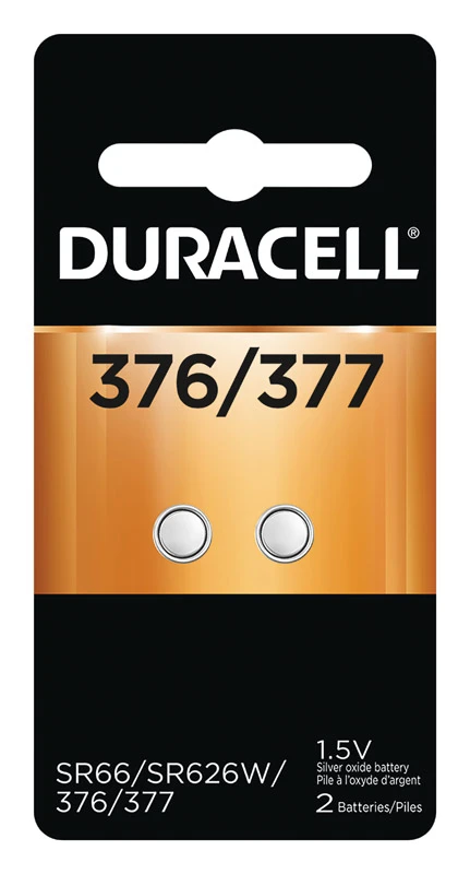 Duracell Silver Oxide 376/377 1.5 V 0.02 mAh Electronic/Watch Battery 2 pk