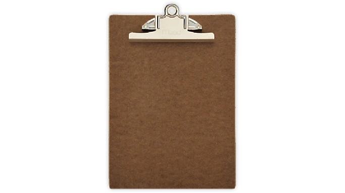 Clipboard With Metal Clip, Brown, 9 X 12.5 Inches, Model 31110