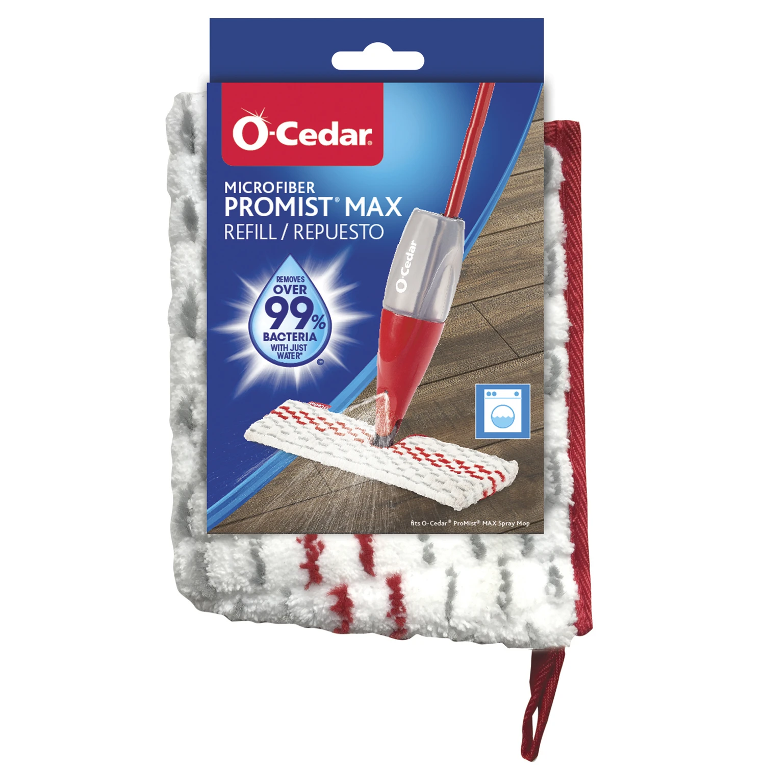 O-cedar Pro Mist 9 In. Sponge Microfiber Mop Refill 1 Pk, Model 163113, White