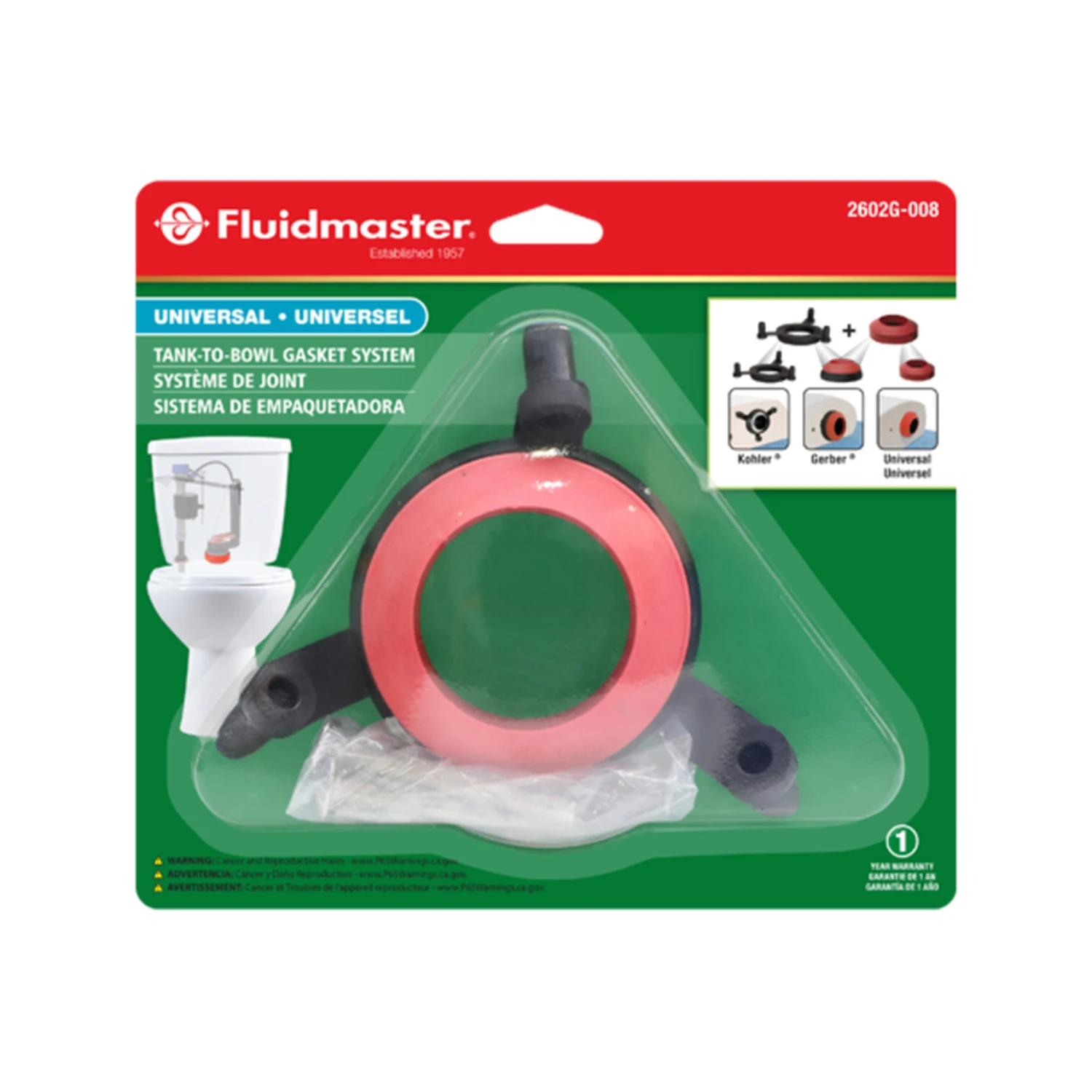 Universal Toilet Tank-to-Bowl Gasket for Secure Leak-Free Seal