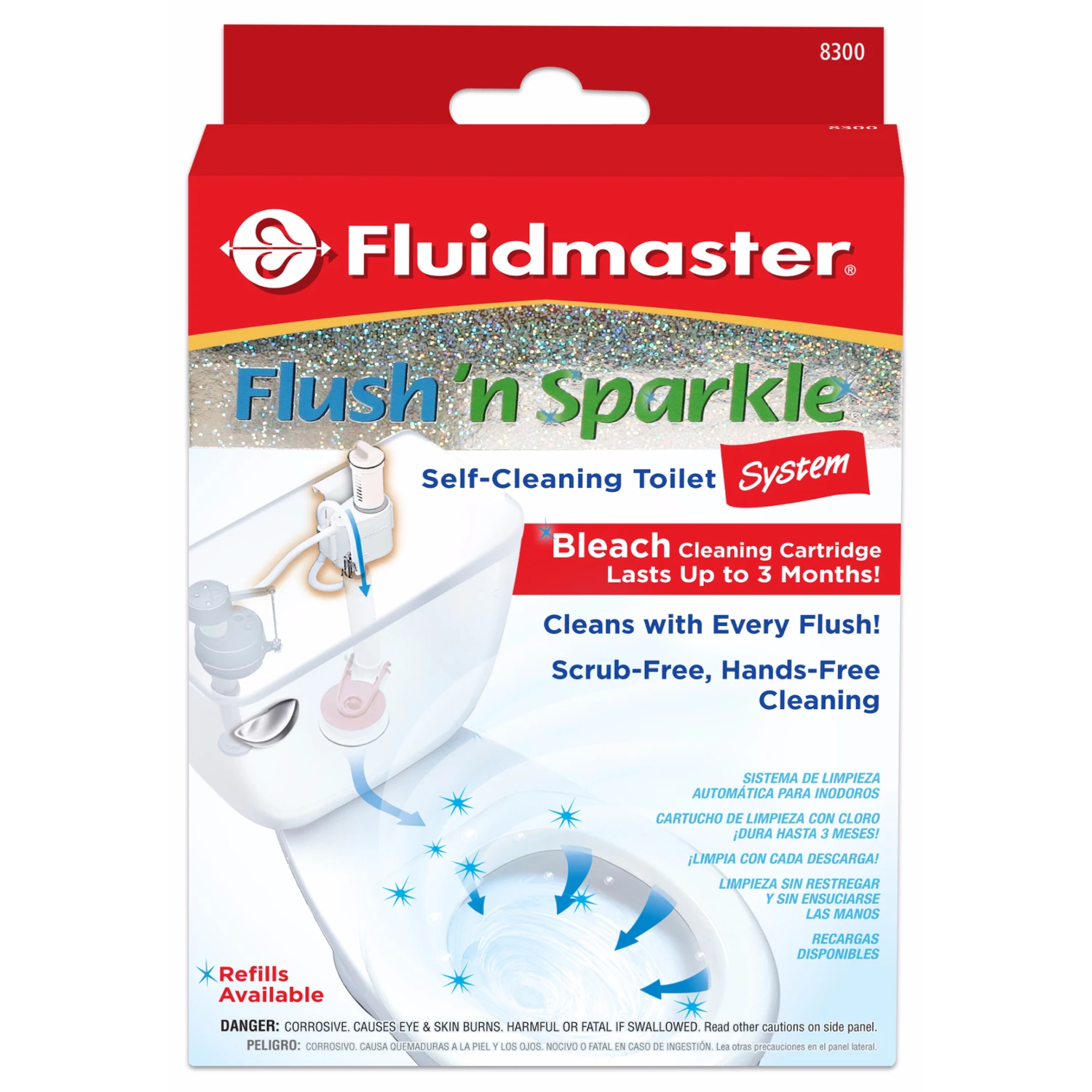 Flush 'n Sparkle Automatic Toilet Bowl Cleaning System With Bleach 8300p8