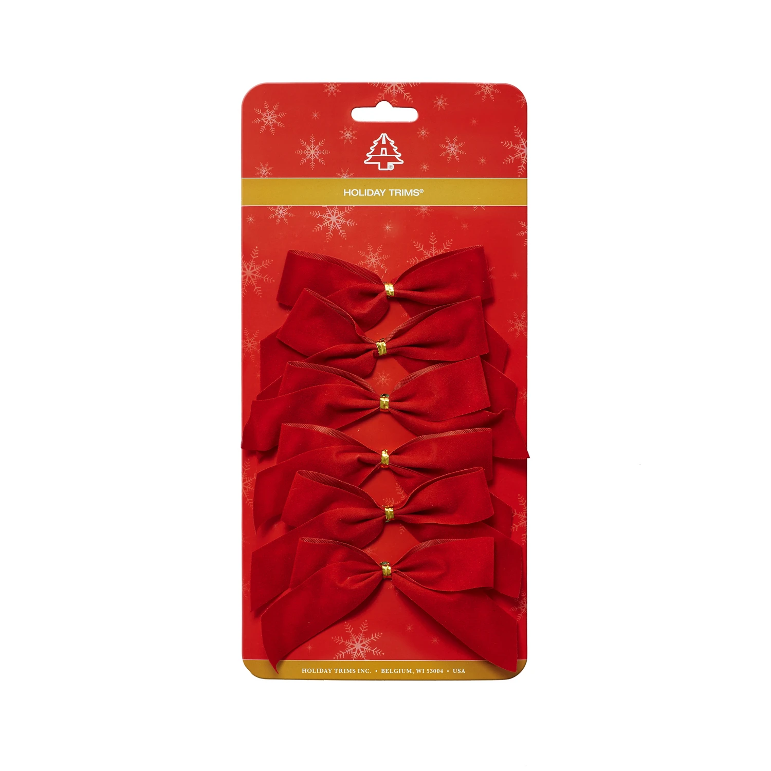 Red Velvet Bows, 2-Loop, 3-1/2-In., 6-Pk.