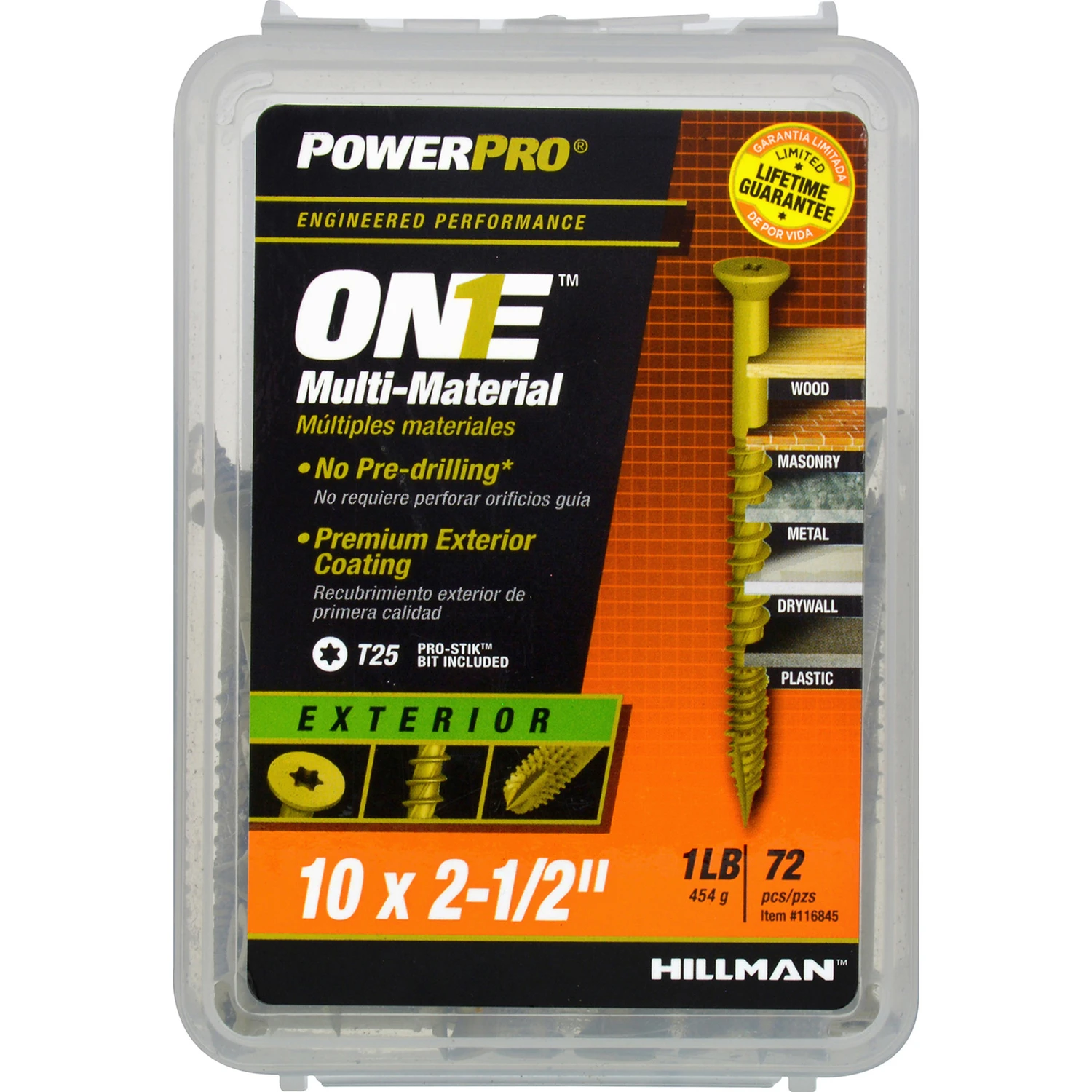 Power Pro ONE Flat Exterior Bronze Multi-Material Screws (#10 x 2-1/2") - 1lb Box