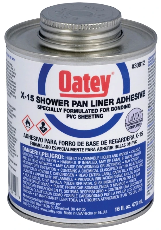 16 Oz. X-15 Pvc Shower Pan Liner Adhesive Cement For Waterproofing