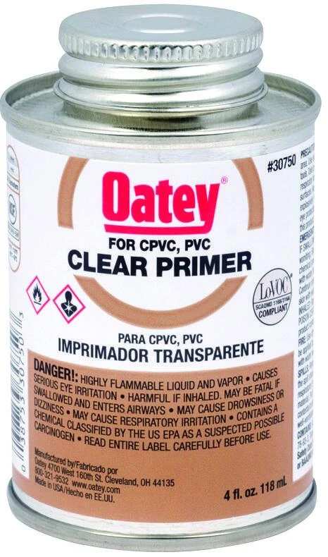 4 Oz. Clear Pipe And Fitting Primer For Pvc/cpvc - Model 30750