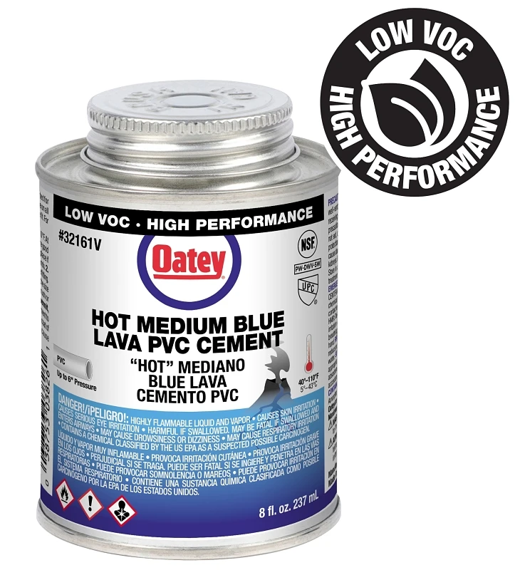 Lava Blue PVC Pipe Cement, 8 Ounce Bottle for PVC Pipe Adhesion