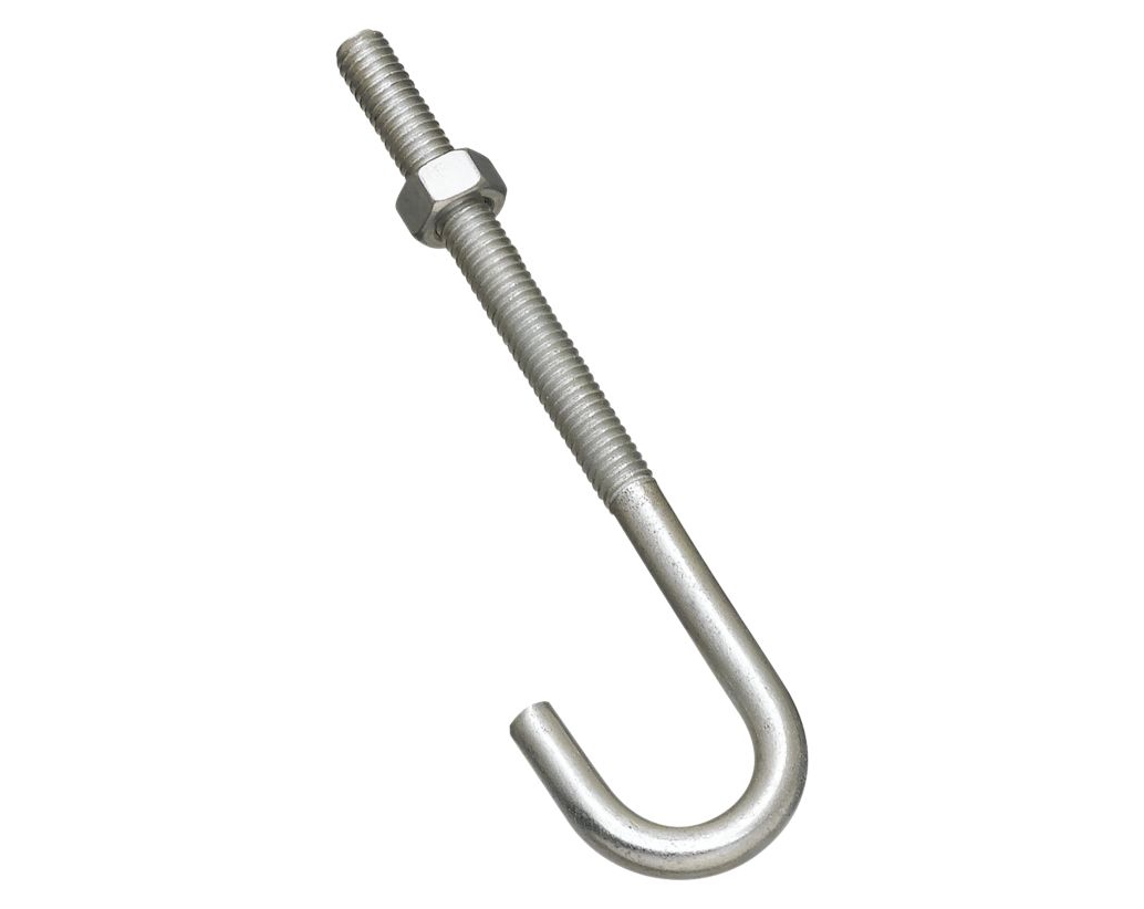 J Bolt, Zinc, 5/16 x 5 In.