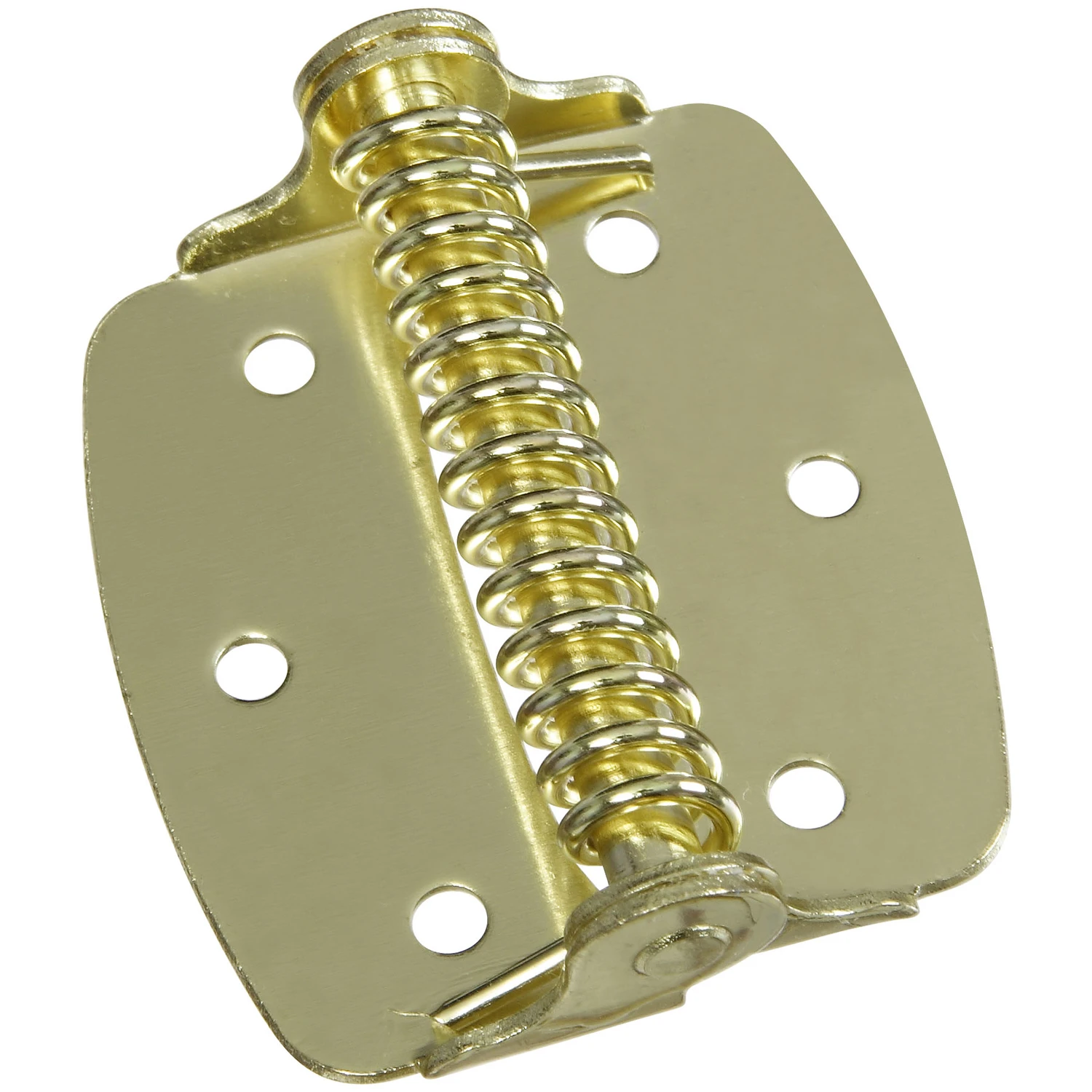 Spring Hinge, Brass, 2 In., 2-Pk.