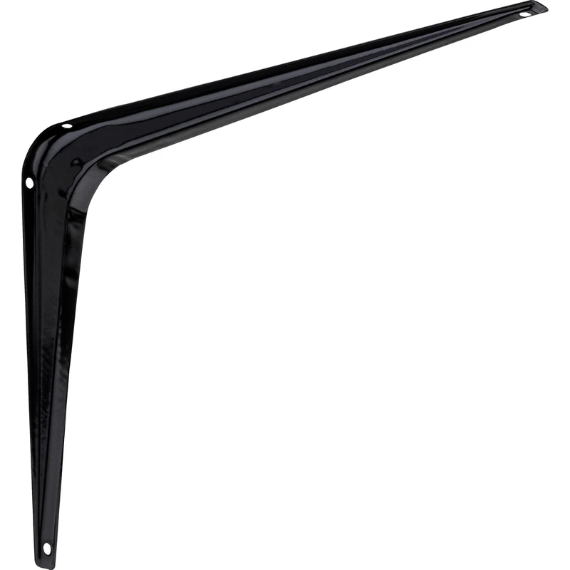Black Shelf Bracket, Heavy Duty Steel, 8 Inch by 10 Inch