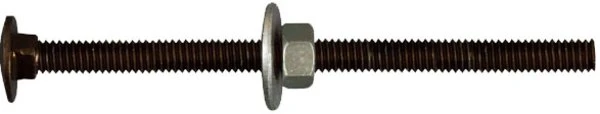 N179-176 Carriage Bolts, Steel, Black, 5/16 X 5-in., 3-pk With Nuts & Washers