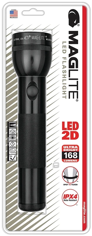 168 Lumens Black Led Flashlight D Battery Model St2d016