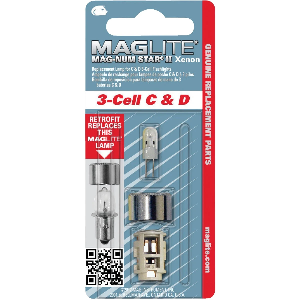 Magnum Star II Xenon Replacement Lamp for 3-Cell C or D Size Maglite Flashlights