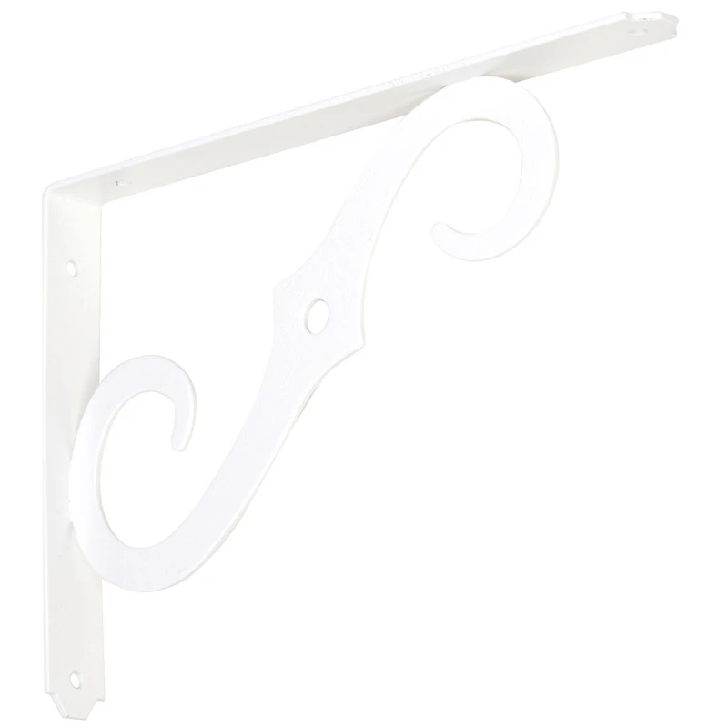 152 10 In. D X 7 In. H Antique White Steel Ornamental Shelf Bracket