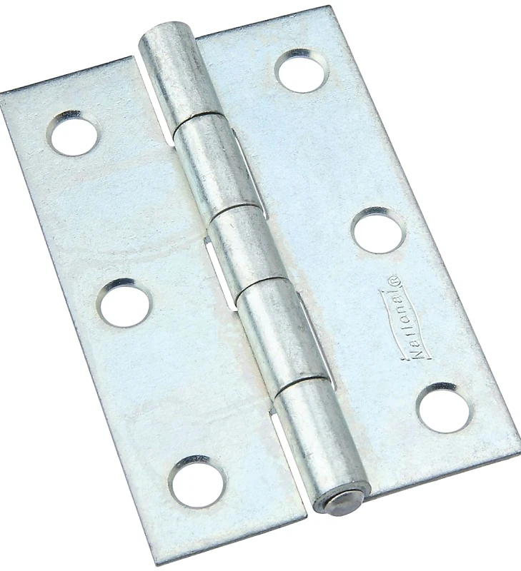 3 Inch Zinc Door Hinge with Square Corners and Permanent Pin