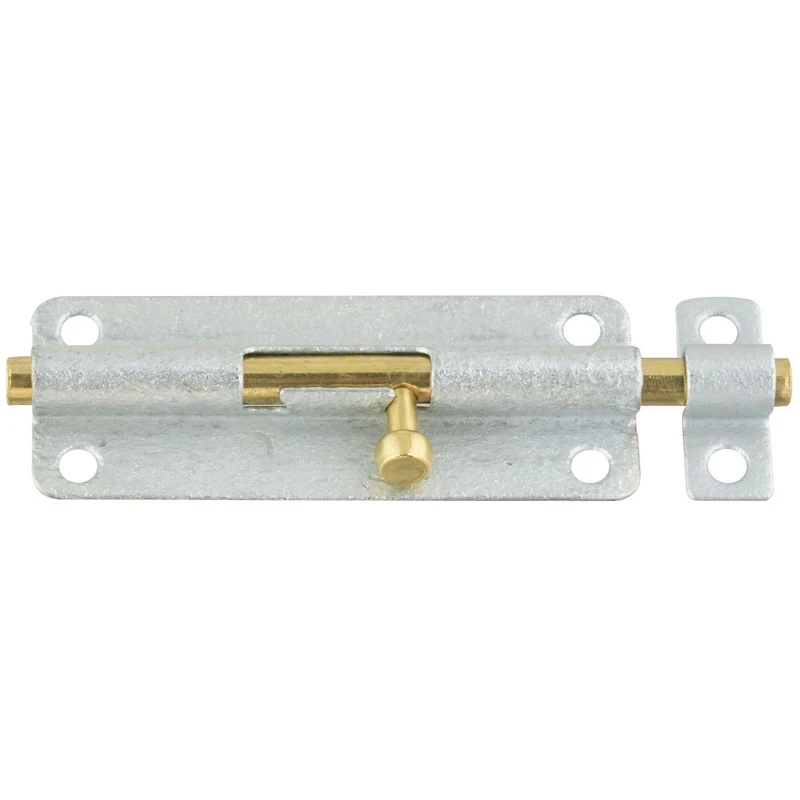 Door Barrel Bolt, Galvanized, 5-Inch