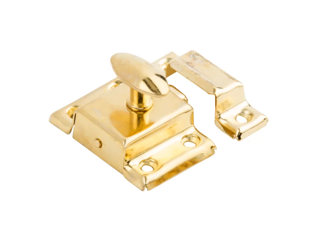 Satin Brass Cupboard Turn 1-1/4" X 1-3/4" With Screws