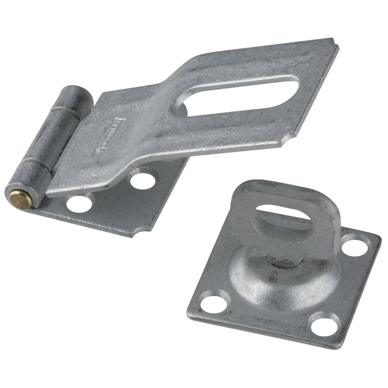 National Hardware Galvanized Brass/Steel 3-1/4 in. L Swivel Staple Safety Hasp 1 pk
