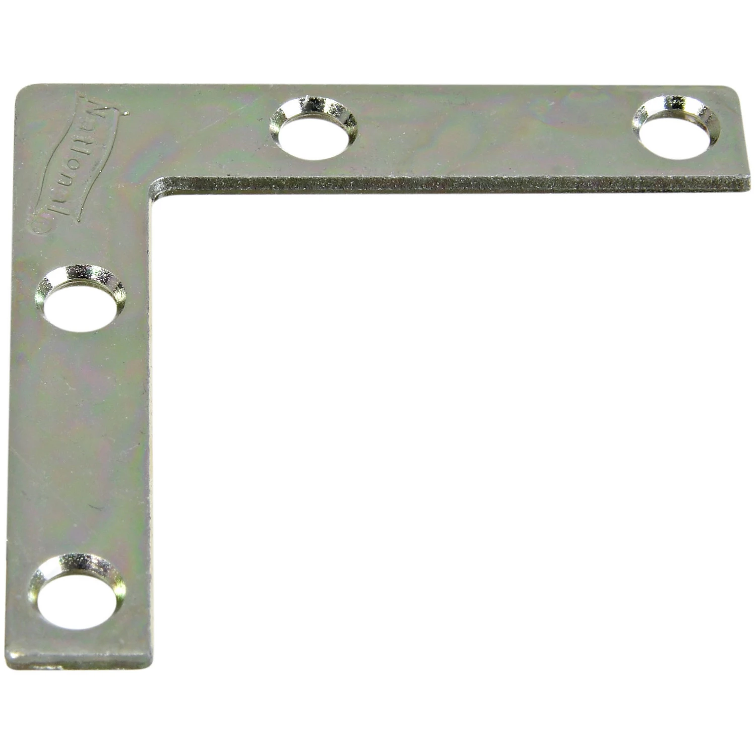Flat Corner Iron Bracket, Zinc Plated, 2 Inches by 3/8 Inch
