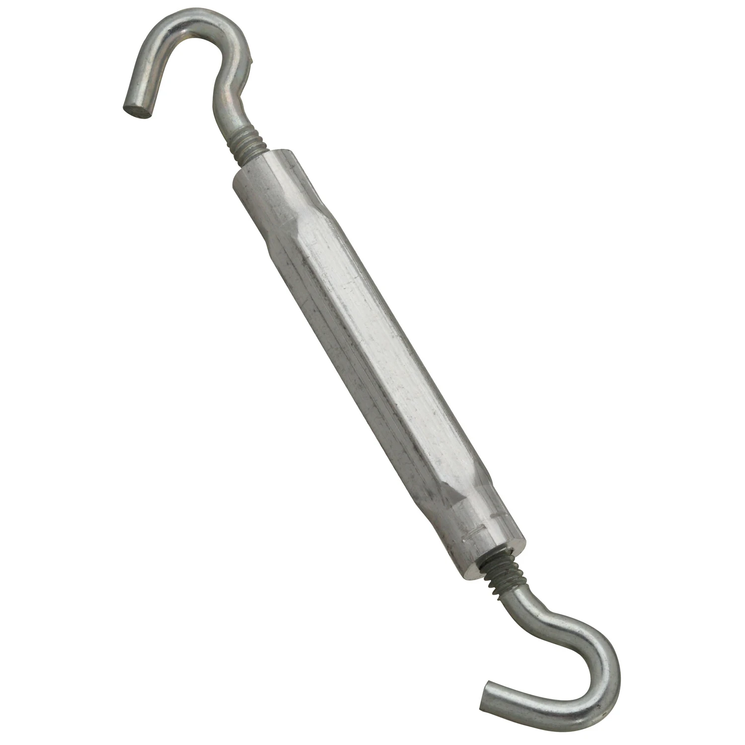 Turnbuckle with Hook to Hook Ends, Aluminum and Zinc Construction, 3/16 Inch by 5 and 1/2 Inch