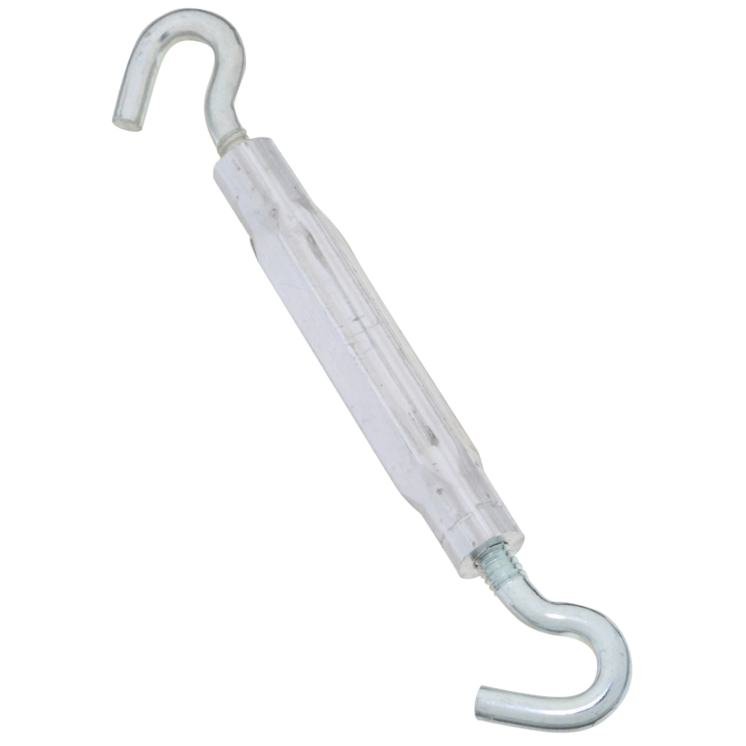 Turnbuckle with Hook to Hook Ends, Aluminum and Zinc Construction, 7/32 Inch by 6 and 1/2 Inch