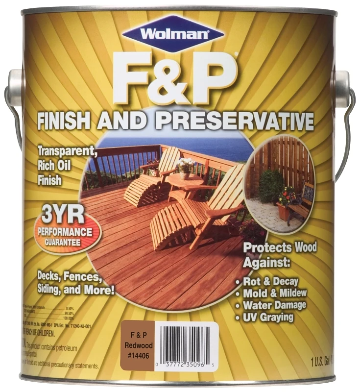 F&p Transparent Wood Finish & Preservative, Redwood, 1 Gallon