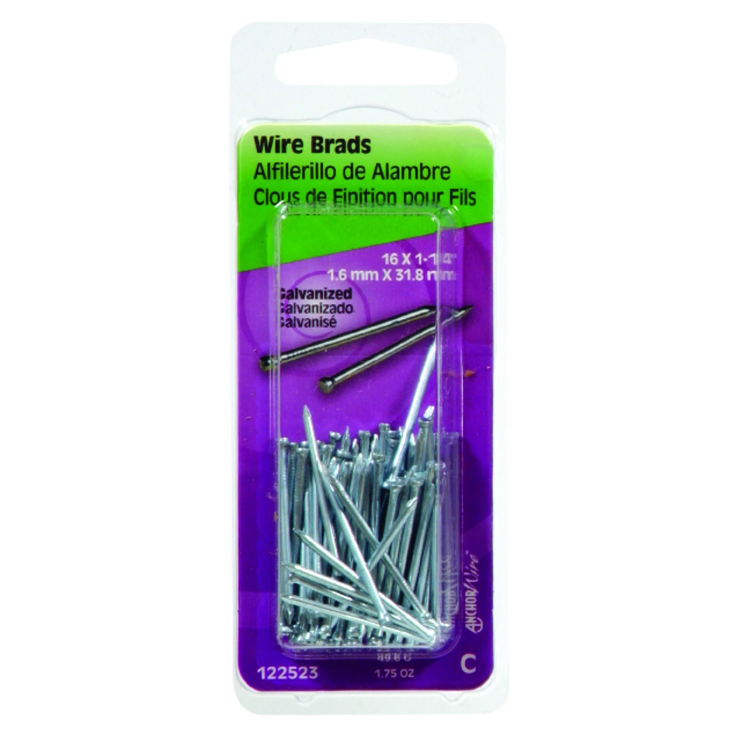 Wire Brads, Galvanized, 1-1/4-In. x 16, 1.75-oz.