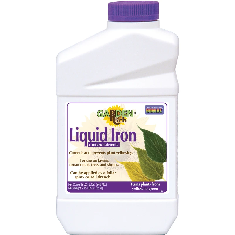 Garden Rich Liquid Concentrate Plant Food 32 Oz - Iron Fertilizer For Lawns & Shrubs