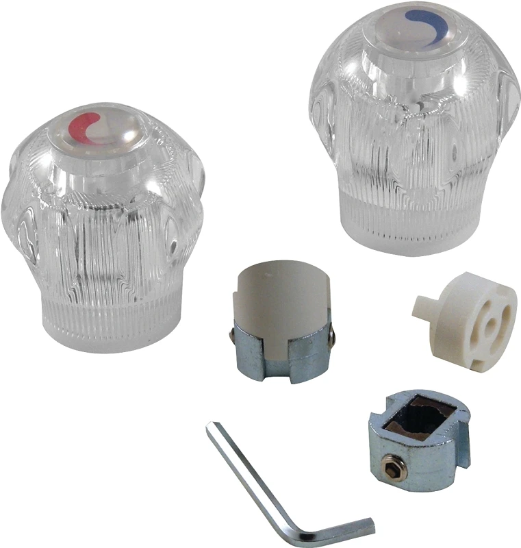 Large Clear Acrylic Replacement Faucet Handle Set For Hot And Cold Water