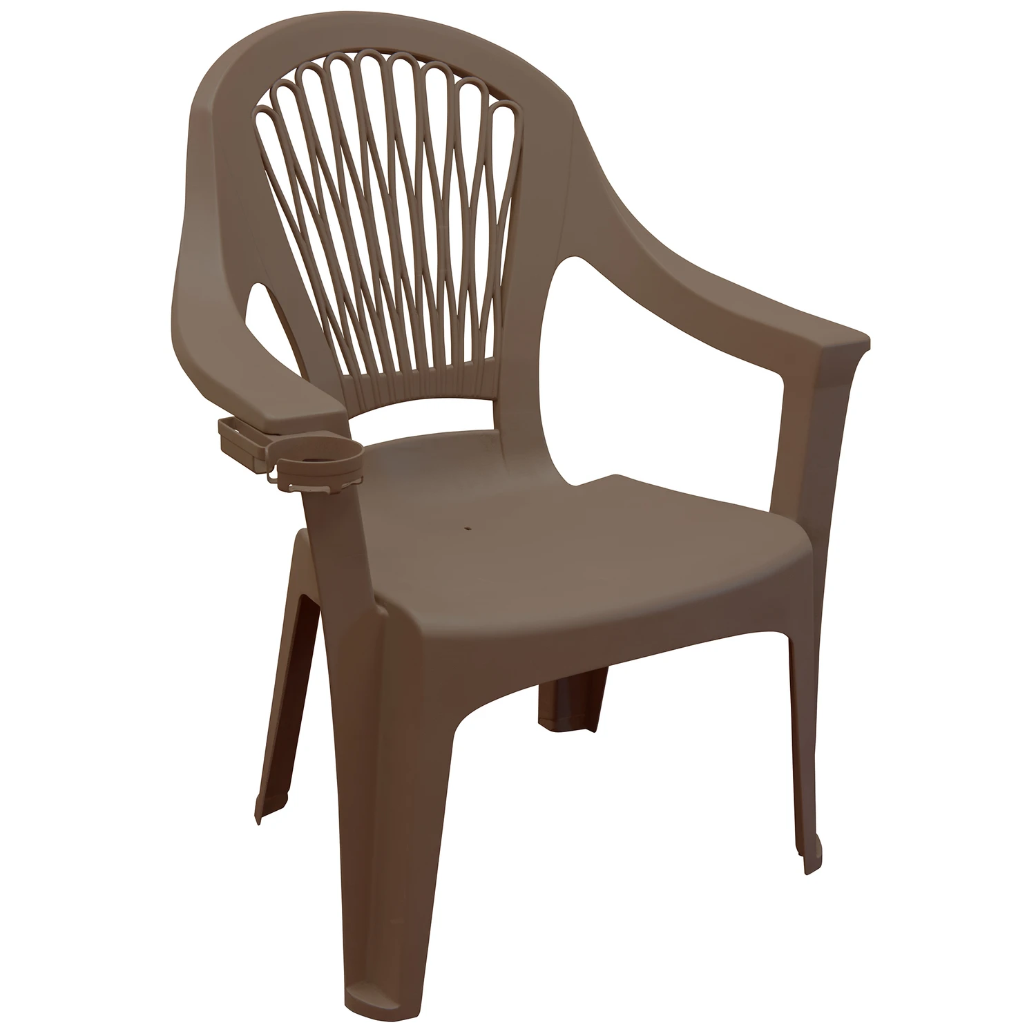Adams Big Easy Earth Brown Resin High Back Stackable Chair