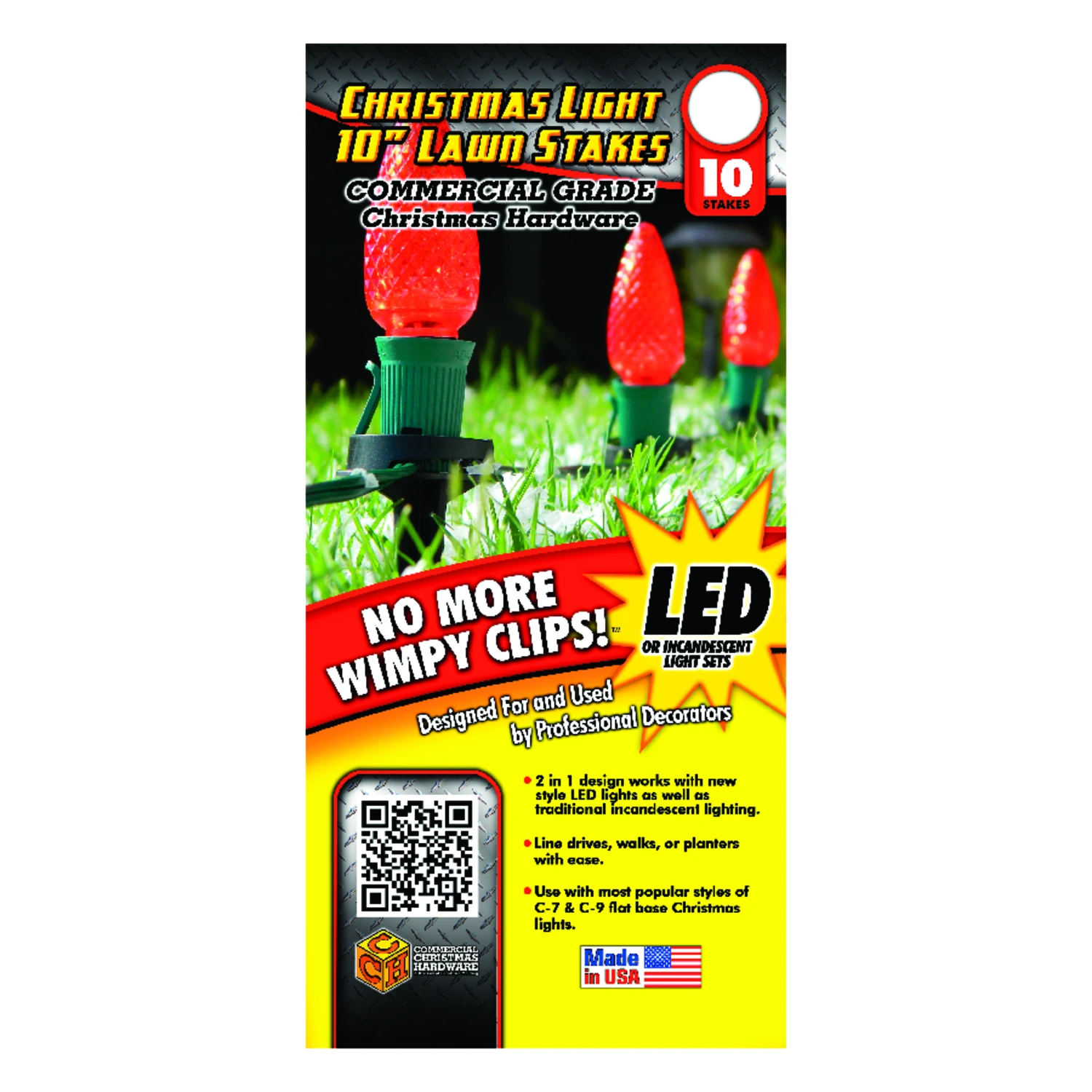 10-inch Black Nylon Christmas Light Lawn Stakes, 10 Count, Model 9140-99-5638