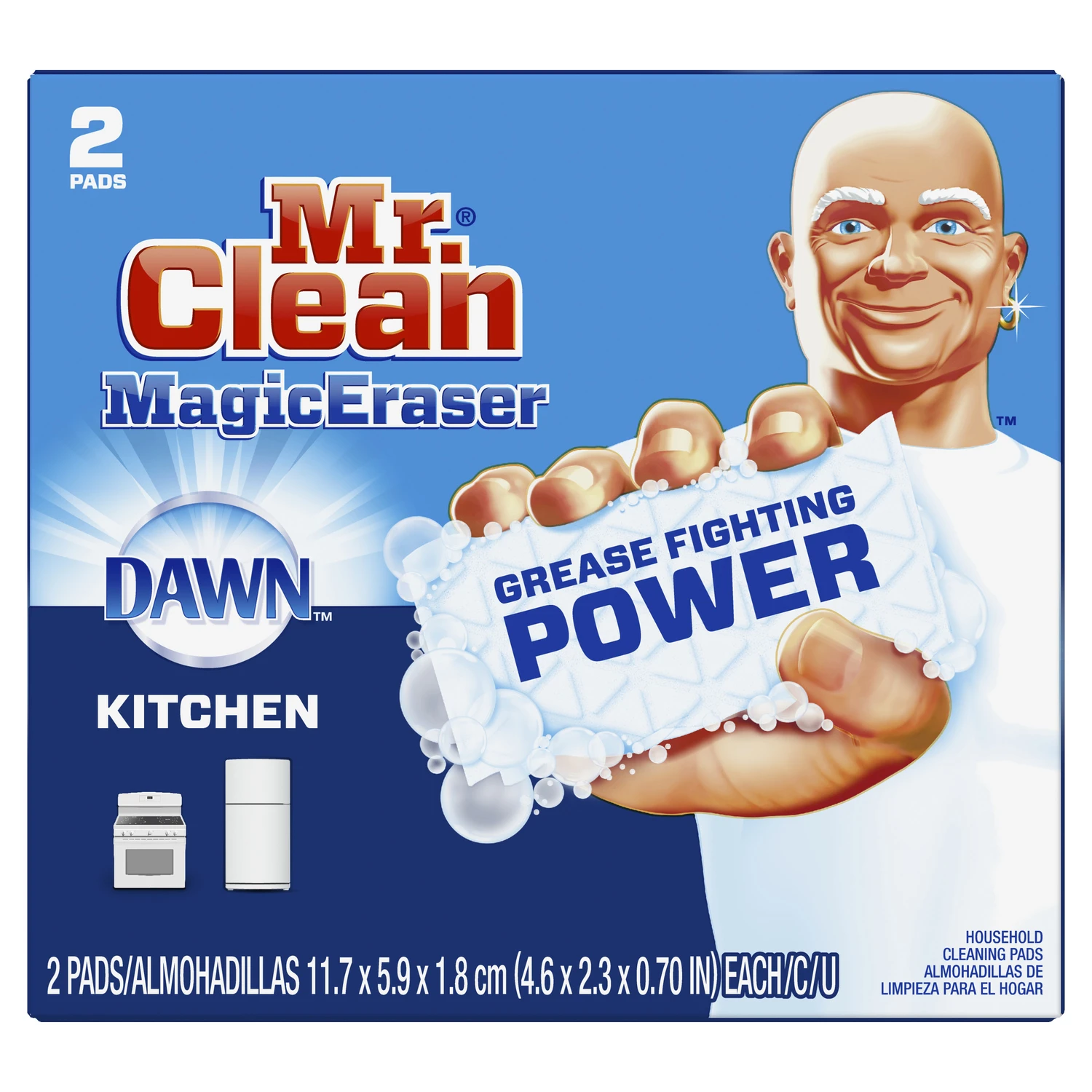 Magic Eraser Kitchen Sponge Scrubber, Grease Fighter, 2-Ct.