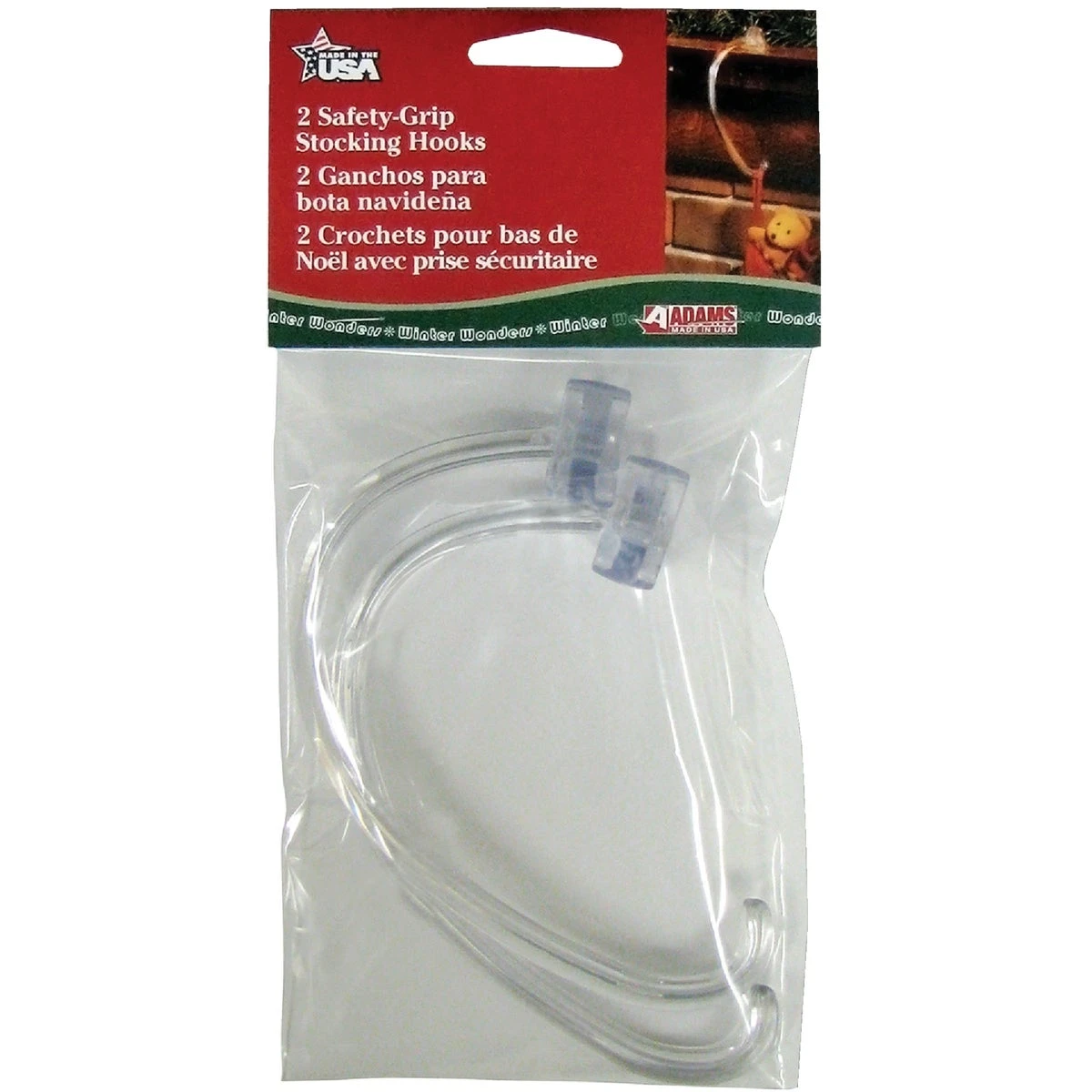 Safety Grip Stocking Hooks, Clear, 2-Ct.