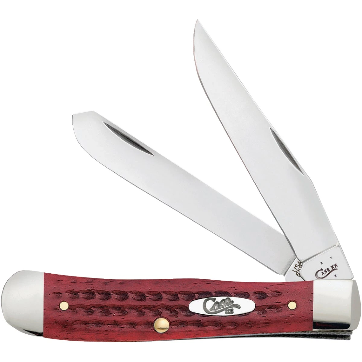 Pocket Worn Trapper Folding Knife 3.25 In./3.27 In. Red Bone