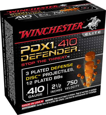 Winchester Pdx1 Defender .410 Gauge Ammunition - 10 Rounds, 2.5" Buckshot