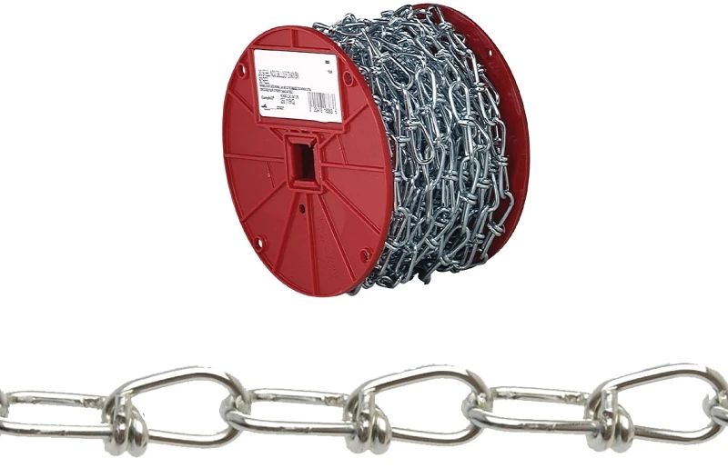 2/0 Gauge White Double Chain, 125 Feet Length