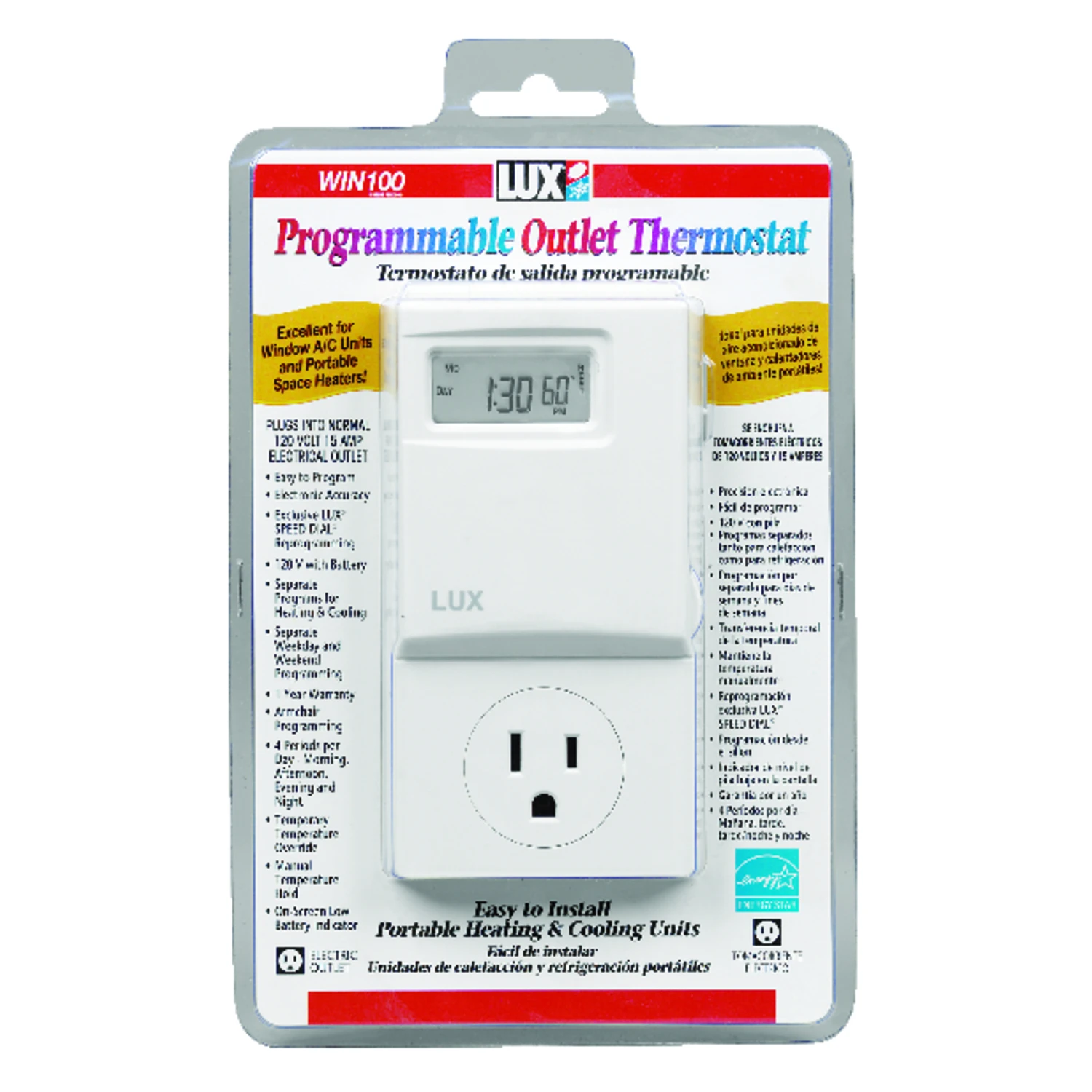 Programmable Outlet Thermostat for Space Heaters and Window Air Conditioners