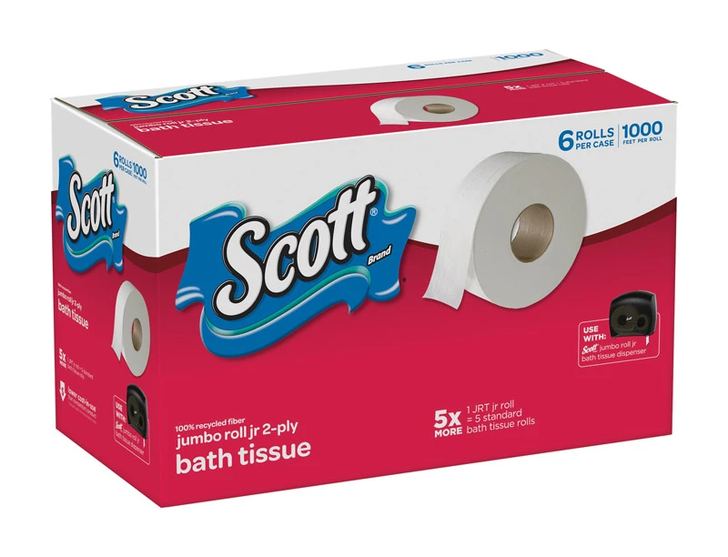 43863 Jumbo Roll 2-ply Toilet Paper, 6 Rolls, 1000 Ft Each, 6000 Ft Total