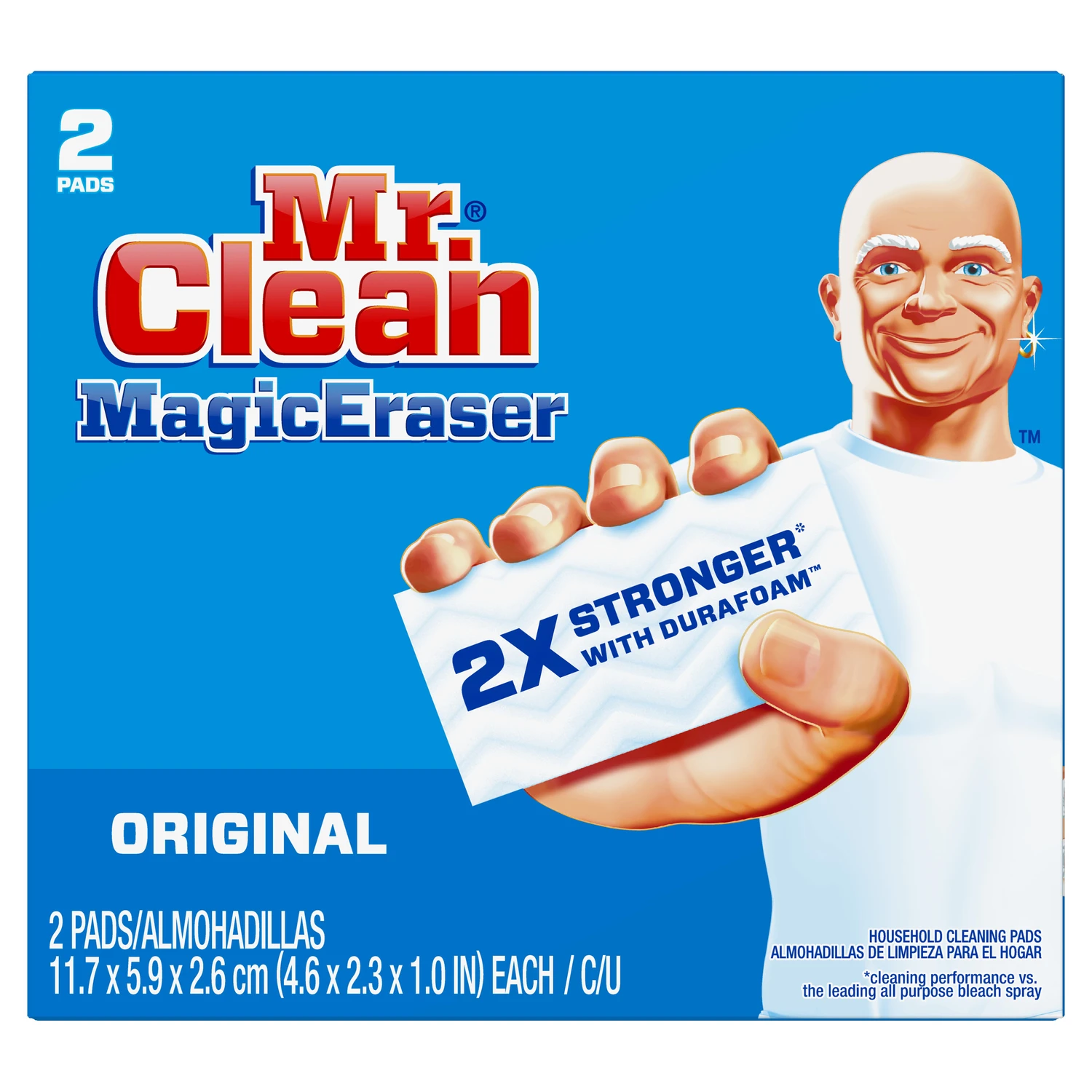 Mr Clean 43515 Magic Eraser, 4.6 in L, 2.6 in W, 1 in Thick