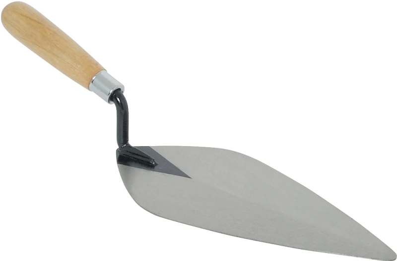 Qlt 10 In. London Brick Trowel With 4-3/4 In. Polished Steel Blade