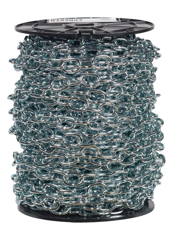 Passing Link Chain, Bright Zinc Plated, Size Two Slash Zero, One Hundred Twenty Five Feet